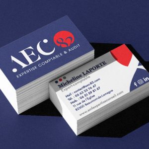 Carte de visite pour un cabinet d'expertise comptable.